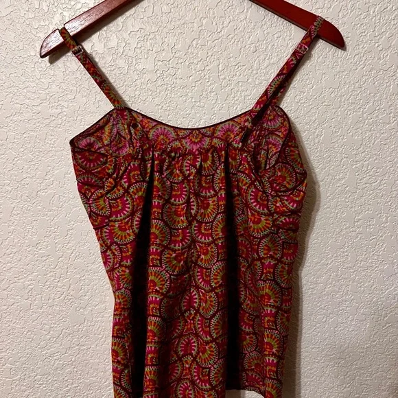 Lingam Barcelona Moda psychedelic pink and Orange print pattern cotton tank top - Picture 4 of 8